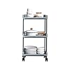 TUKAILAI Rolling Storage Trolley 3 Tier Utility Cart with wheels and 3 Baskets Organization for Kitchen Bathroom Bedroom…