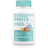 SmartyPants Prenatal Complete Daily Gummy Vitamins: Gluten Free, Multivitamin &amp; Omega 3 Fish Oil (DHA/Epa Fatty Acids), Folate (methylfolate), Vitamin D3, Non- GMO, 120 Count (20 Day Supply)