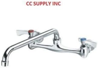 8" Wall-Mounted Compartment Sink Faucet 12" Spout
