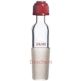 Deschem 24/40,Glass Thermometer Adapter,W/Thread,Ground Scock Joint,Plastic Screw