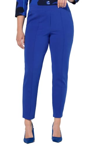 Ulla Popken Pantalon Punto di Roma pour femme, grandes tailles, avec passepoil