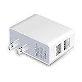 Wall Travel Home Charger, NOOTPRODUCTS Universal 10W 2-Port Wall Charger with SmartQ Technology for Made for iPhone | iPod | iPad | Android Smartphone | MP3 Players | Tablet - 24 Month Warranty