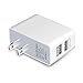 Wall Travel Home Charger, NOOTPRODUCTS Universal 10W 2-Port Wall Charger with SmartQ Technology for Made for iPhone | iPod | iPad | Android Smartphone | MP3 Players | Tablet - 24 Month Warranty