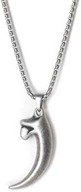 ZENGER Jewelry Antique Tiger's Tooth Pendant Necklace - Stainless Steel