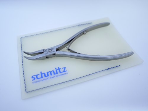 INOX Needle Nose Pliers 4.3/4' | schmitz 4214FP00RF | short, bent and serrated jaws | Stainless Steel | Hightech tool for professionals | Made in Germany - Solingen