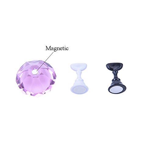 Ycyan 1 Set Nail Tips Practice Display Stand Magnetic Stuck Crystal Holder Chessboard Design for False Nails Tips