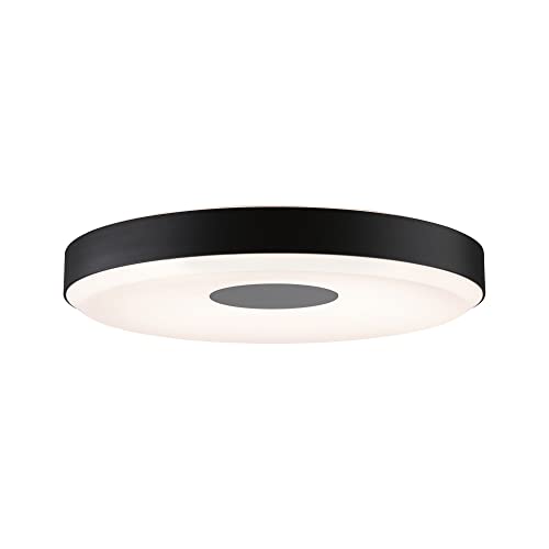 Paulmann 79778 LED Deckenleuchte Smart Home Zigbee Puric Pane Effect 400mm 200/1900lm 230V 16/1,5W dimmbar Deckenlampe Schwarz, Grau 2700 K