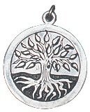 Mourie - 17 August to 8 September - Tree to invoke Healing - Celtic Birth Charm in Antiqued Sterling Silver