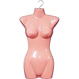 Fleshtone Pink Female Plastic Mannequin Torso Form With Metal Hanging Hook