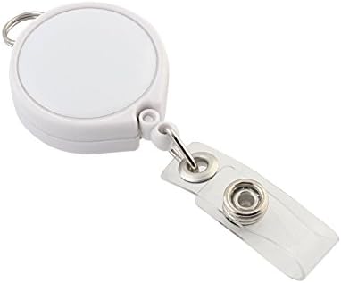 NEW Retractable reel with Belt Clip for ID Badge Reel (White1)