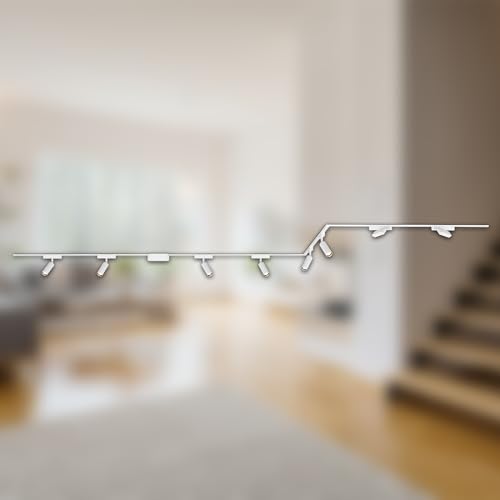 Briloner - Luxtrail Rail System Complete Set, 4X LED spotlights, 2X LED Tracklight, U-Shape/Z Shape, Lamps, Ceiling Light Rail System, Spotlight Rail, Ceiling, Spotlight, 4 m, White