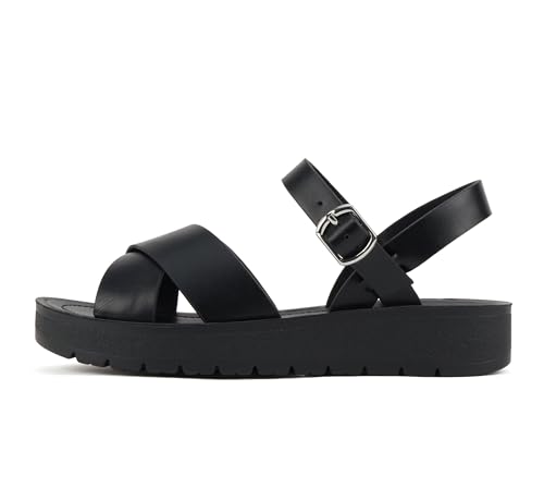 Soda CHESTER ~ Women Flat Sandals Flatform Ankle