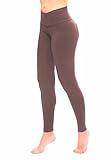 Women brown Leggings with pockets slim and tone control by Bon Bon Up
