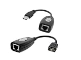 Musiclily RJ45 Cat Cable Extension Cable USB 2.0 Extender Over RJ45 Cat5 Cat 5e Cat6 Cable Extension Cable Connector Adapter Kit