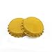IGOGO 100 PCS Crown Bottle Caps Double Both Sided Colors Craft Linerless 2 sided Yellow