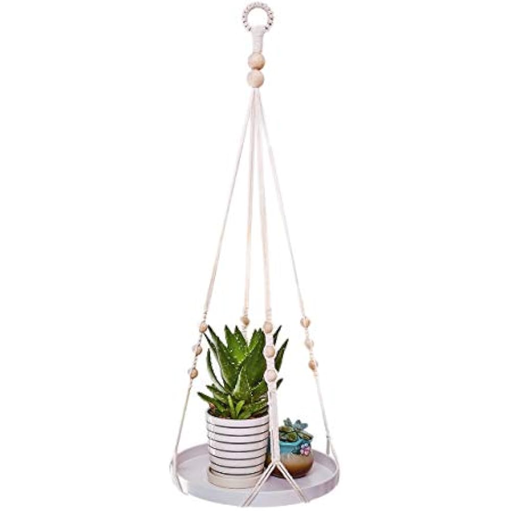 UL Macrame Plant Hanger Large Tray 100 Handmade Wall