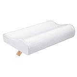 HUIERLAI Cervical Pillow for Neck Pain Orthopedic Pillow Contour Pillows for Sleeping Side Sleeper Firm Memory Foam Pillow Back Sleeper Neck Shoulder Support Bamboo Chiropractic Pillows (White)