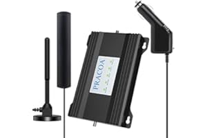 PRACOA RV Cell Phone Signal Booster Car Truck RV Cell Phone Booster Car Vehicle SUV Support All Carriers AT&T T Mobile Verizon Signal Booster Car Cell Booster for RV 5G 4G LTE 3G Band 13/12/17/5/4/66/2/25