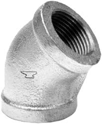 Matco-NorcaZMGL4504, 3/4" 45-Degree Elbow, Galvanized Iron, Threaded
