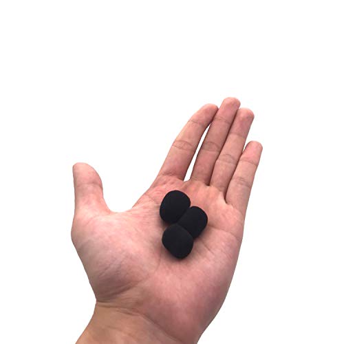 (10 Pieces) Foam Windscreen, Lapel Clip-on Microphone Accessories for Replcement, Black
