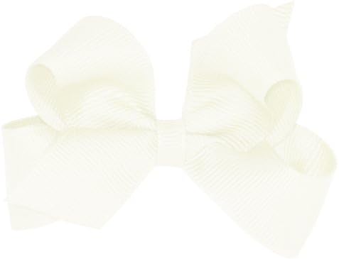 Wee Ones Girls' Classic Grosgrain Hair Bow on a WeeStay Clip with Plain Wrap, Multiple Color and Size Options for All Hair Types, Handmade