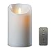 Remote Included Realistic Dancing Flameless Wax Pillar Candle, Moving Wick Candle with Timer,3.5