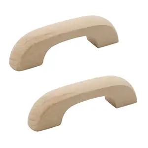 Tsnamay 2Pcs Unfinished Wood Drawer Knobs Pulls Handles,Unpainted Paintable Wooden Handles Cupboard Closet Drawer Handle Pull,Length 3.66
