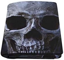 Reopx Skull Cool Bone Scary Tattoo Custom Winter Lightweighted Comfortable Fur Fuzzy Super Soft Fleece Couch Sofa And Bed Throw Blanket For Baby Women Size 40x50 Inch Machine Washable