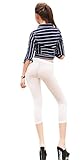 LinvMe Women's Sexy See Through Cropped Leggings Tight Pants M White