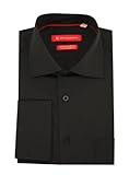 Gino Valentino Men's Modern Spread Collar French Cuff Cotton Dress Shirt