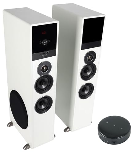 Rockville (1 TM80W White Powered Home Theater Tower Speakers 8