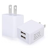Wall Charger, Ailkin [2-Pack] High Speed Portable 2-Port USB Home Travel Charger Plug Power Adapter for iPhone 7/7 plus, iPad Air, Samsung Galaxy S7/S6, Tablets, HTC, LG, Google Nexus, Nokia and more