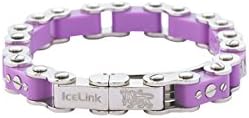 IceLink Purple Bicycle Link Thick Bracelet (8.5)