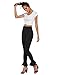 Ekouaer Womens High Waist Leggings with Ruffle Hem, Black, X-Large