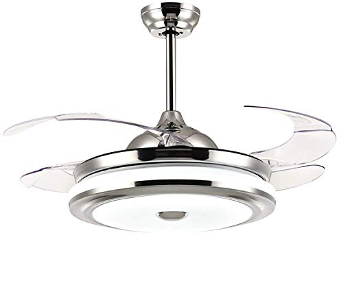 Modern Ceiling Fan With Light Retractable 4 Blade Ceiling Fan