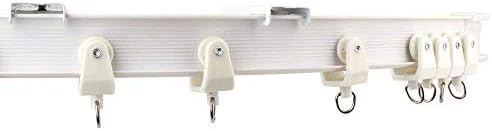Baimeixun Curtain Tracks White Curtain Rail/Tracks for Windows Top Side Mounting Ceilling Installation (5 Meters)
