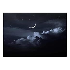 Wall26 -A Bed of Clouds Beneath a Crescent Moon - Wall Mural, Removable Sticker, Home Decor - 66x96 inches