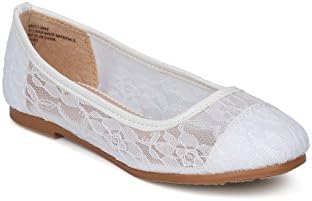 Alrisco Lace Mesh Capped Toe Ballet Flat HF24
