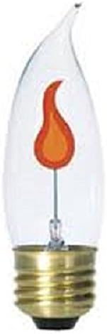 (PACK OF 6) 3W FLICKER/CANDLE FLAME 120V DECORATIVE E26 BASE 3-WATT LIGHT BULB