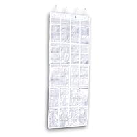 Tidy Living Hanging Shoe Organizer - White and Clear - 52 x 19 Inches