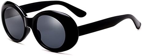 Bold Retro Clout Goggles Oval Round Kurt Cobain Sunglasses (Black, 2)