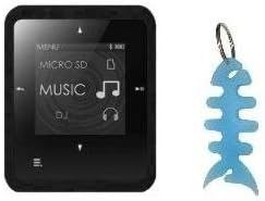 HappyZone - Silicone Skin Case (Black) + Fishbone Style Keychain for Creative Zen Style M100 / M300 MP3 Player