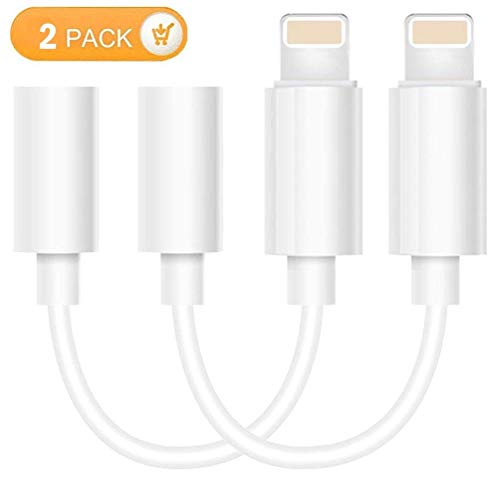 Adapter Headphone Jack for iPhone 7 7 Plus iPhone 6 6s, [2 Pack]  Connector to 3.5mm Headphone Earphone Extender Jack Adapter High Digital Fidelity 8 Pin Female Aux Jack Converter