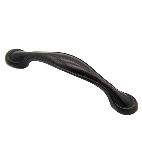VESLA HOME 3" Rounded Foot Oil Rubbed Bronze Cabinet Hardware Handle Pulls, Drawer pulls Inch (76mm) Hole Centers 10 Pack