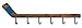Deco 79 Wood Hockey Stick 6 Hangers Wall Hook, 40