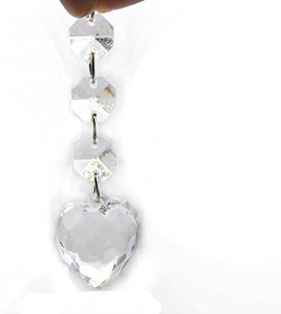 Prisms Pendants，W Fashion shop Heart-shaped Crystal Prisms Pendants（Pack of 20）