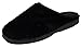 LUXEHOME Men's Slip On Indoor/Outdoor Fleece Scuffs Slipper(1-10) (8-9 US, Black)