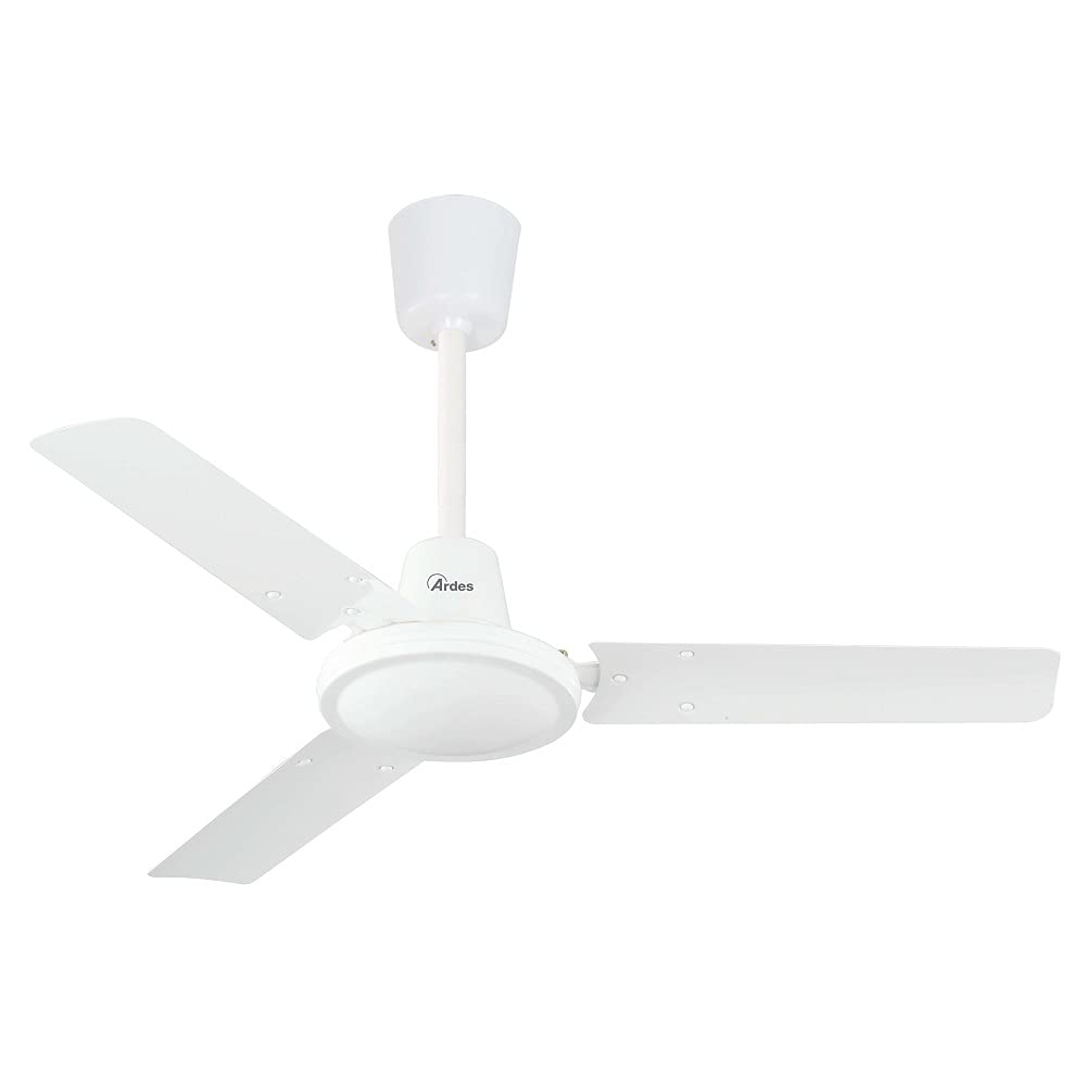 Ardes Ceiling Fan, 3 Speed, 3 Metal Blades Wall Control, White, AR5A90