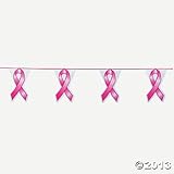 100 Feet Plastic PINK RIBBON Pennant Banner/BREAST CANCER Awareness/Fund Raiser/Event Supplies