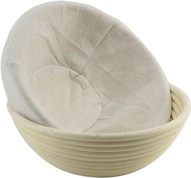 9 Inch Proofing Bread Basket Cloth, Reusable Breathable Liner Cotton Flax Banneton Proofing Bread, Round Cloth Baking supplies Baking Tools and Accessories Bread Proofing Baskets